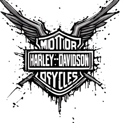 Harley Davidson skin logo by tearing it away tattoo design idea