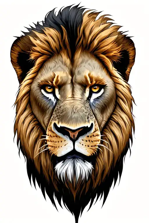 scar lion face tattoo design idea