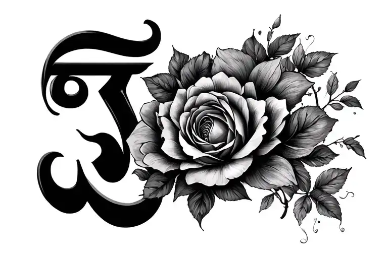 மௌலி In Hindi Style with Tirisol tattoo design idea