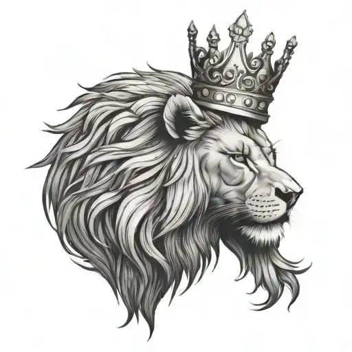 LIon , crown , minimalism style tattoo tattoo design idea