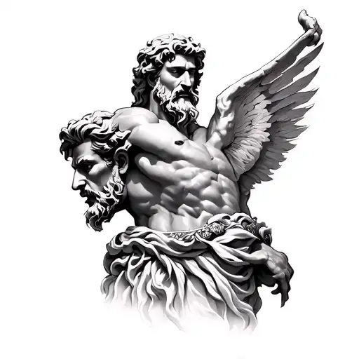 zeus vs hades Greek god tattoo design idea