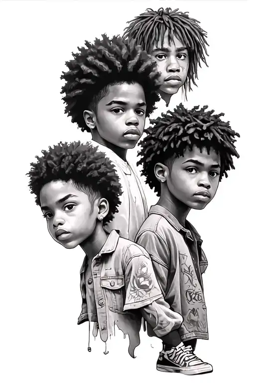 boondocks Riley and huey freeman tattoo design idea