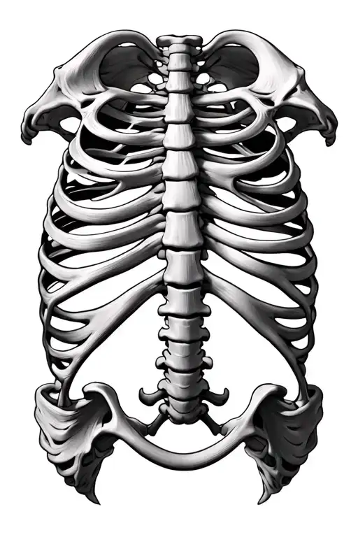 Rib cage meat uncovered tattoo design idea