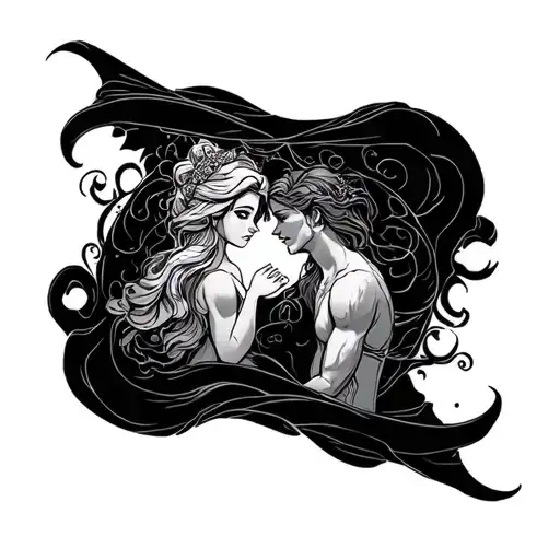 tangled, the little mermaid, beauty and the beast tattoo design idea