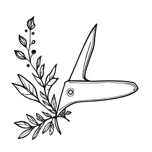 chef knife with herbs and spices tattoo design idea