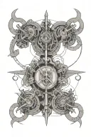 Conceptual Tattoo incorporating Mechanical Engineering, Gemini zodiac and Linkin Park logo tattoo design idea