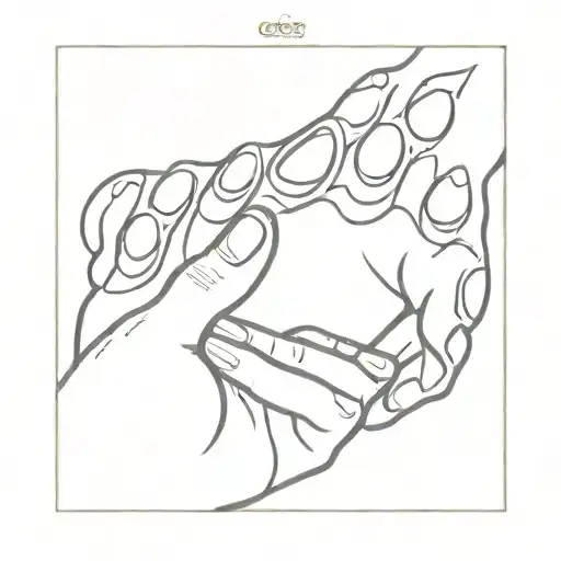 hand reaching for dog paw tattoo design idea