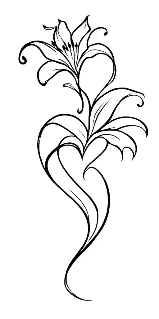 lily music heart dance flow tattoo design idea