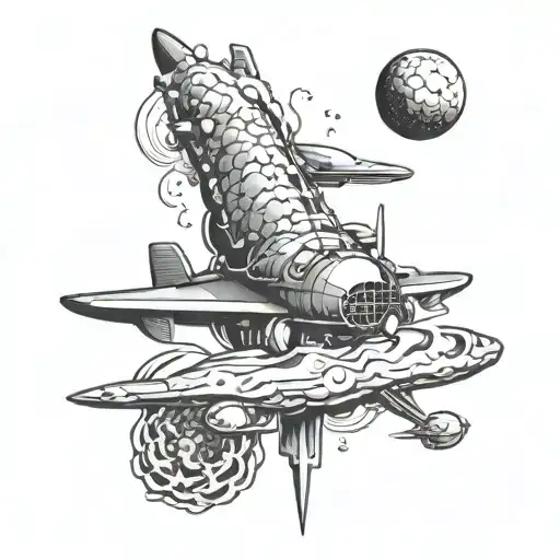 Atomic bomb with dragon tattoo design idea