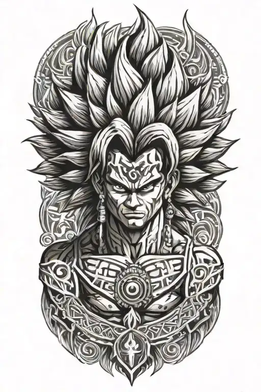 super saiyan indian tattoo design idea