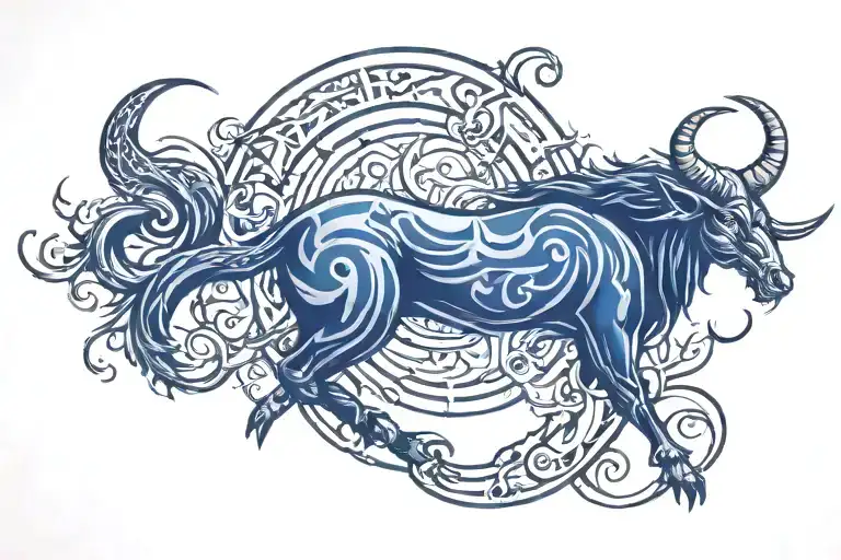 Capricorn symbol tattoo design idea