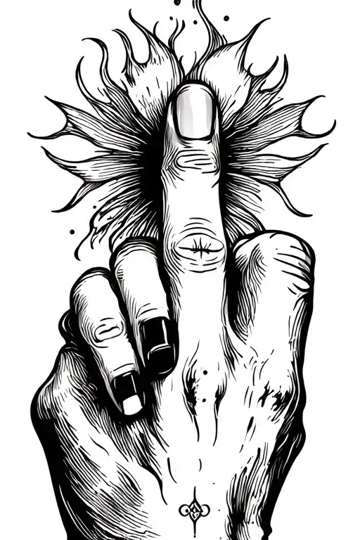 middle finger tattoo design idea
