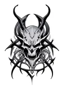 demonic symbols intertwined tattoo design idea