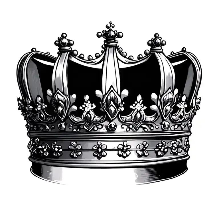 delicate queen crown tattoo design idea