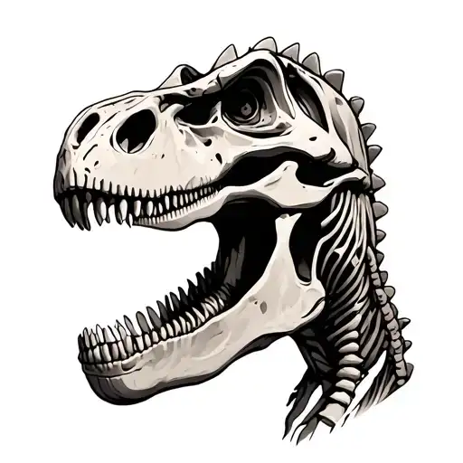 dinosaur skeleton tattoo design idea