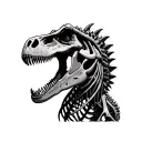 dinosaur skeleton tattoo design idea