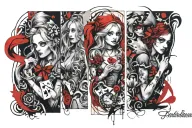 alice in wonderland sleeve tattoo tattoo design idea