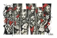alice in wonderland sleeve tattoo tattoo design idea