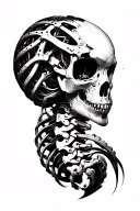 biomechanical spinal cord transformer tattoo design idea