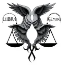 libra x gemini zodiac tattoo design idea