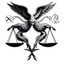 libra x gemini zodiac tattoo design idea