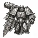 warhammer 40K dark Angel Space marine tattoo design idea