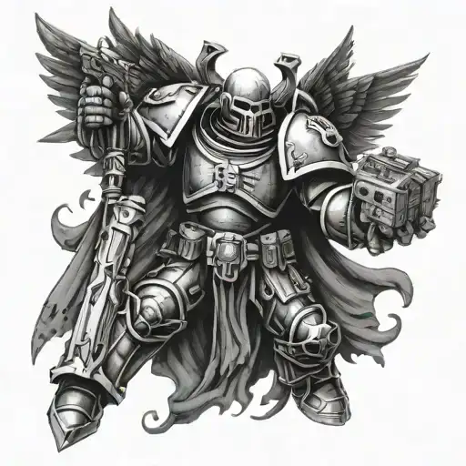 warhammer 40K dark Angel Space marine tattoo design idea