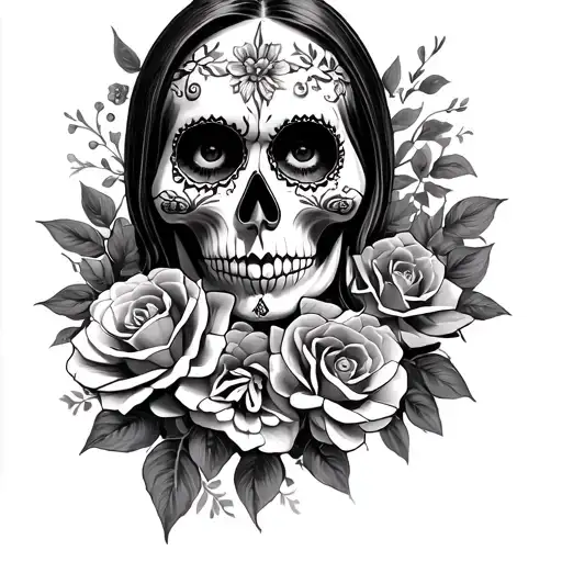 "If God wants" Day of the Dead tattoo design idea