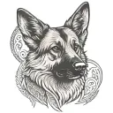 tribal german shepherd dog tattoo design idea