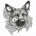tribal german shepherd dog tattoo design idea