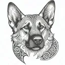 tribal german shepherd dog tattoo design idea
