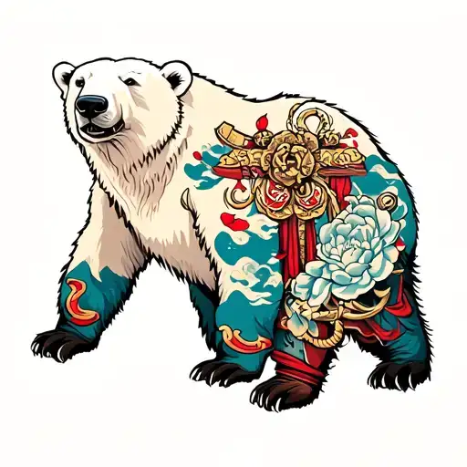 polar bear dragging anchor tattoo tattoo design idea