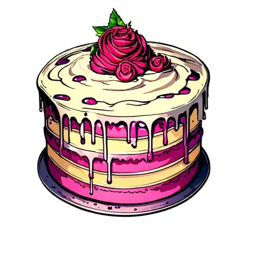melted cake tattoo design idea