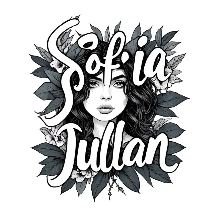 "Sofia Julian" orchid only lines tattoo design idea