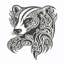 badger paw print tattoo design idea