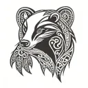 badger paw print tattoo design idea