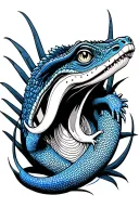 japanese style blue tongue lizard tattoo design tattoo design idea