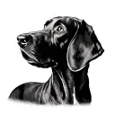 weimaraner dog howling tattoo design idea