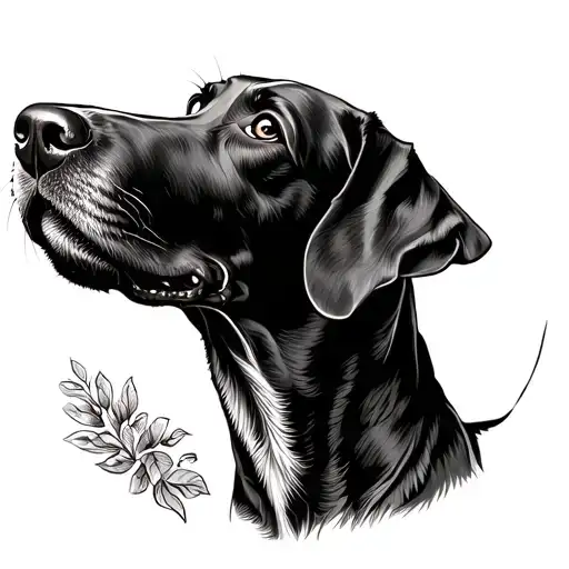 weimaraner dog howling tattoo design idea