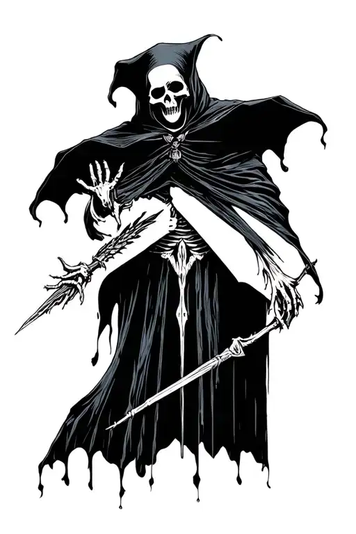 grim reaper puppet master tattoo design idea