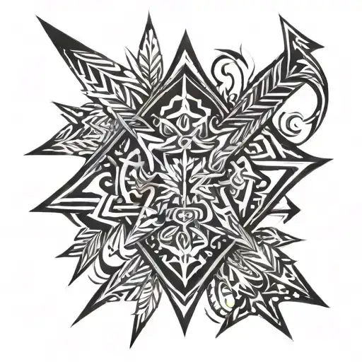 fire arrows tribal patterns tattoo design idea