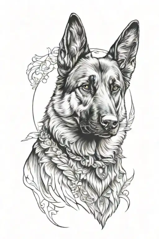 german shepherd tattoo design idea