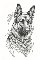 german shepherd tattoo design idea