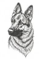 german shepherd tattoo design idea