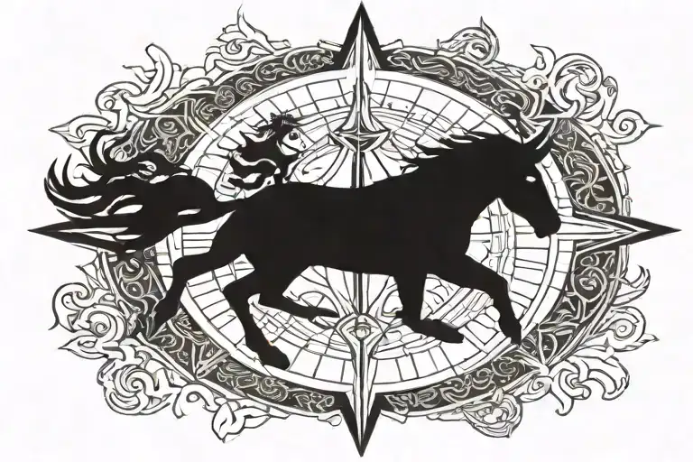 Nordic compass tattoo design idea