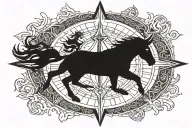 Nordic compass tattoo design idea
