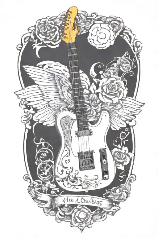 preamp tube and telecaster electric guitar tattoo design idea