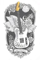 preamp tube and telecaster electric guitar tattoo design idea