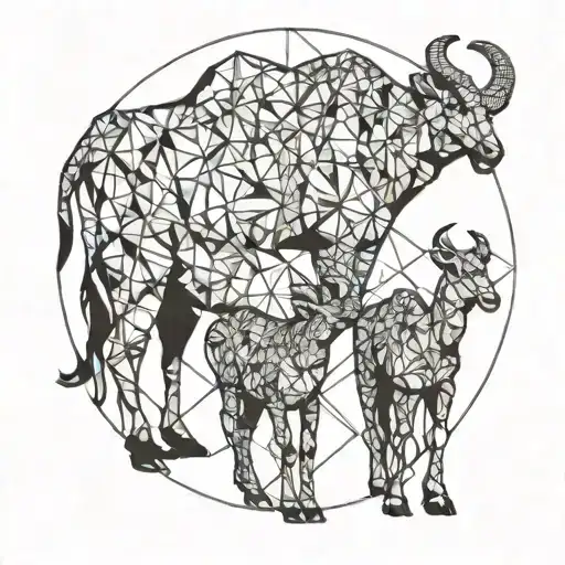 Chameau dad and mom and son tattoo design idea