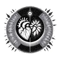 alignment of mind, heart, and body intuition (gut feeling), each represented by one symbol. circle around all tattoo design idea
